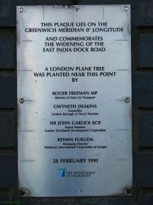 Greenwich Meridian Marker; England; LB Tower Hamlets; Poplar (E14)